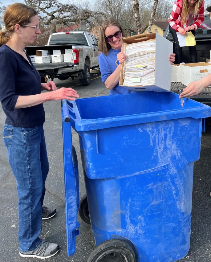 MSB staff helping the community during shred day